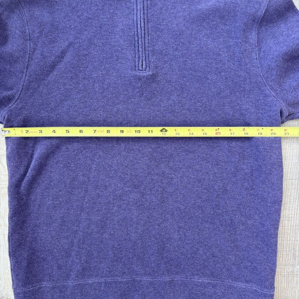 Lands End Mens Purple 1/4 Zip Pullover Sweater Size XL Cotton Heritage Classic - Picture 11 of 11